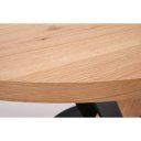 NOVARE kerek bővíthető étkezőasztal 120–160 cm – természetes tölgy / fekete