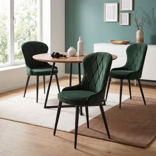 VELSARO modern étkezőszék - sötétzöld