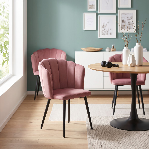 CAMELLIA modern karfás étkezőszék - rózsaszín