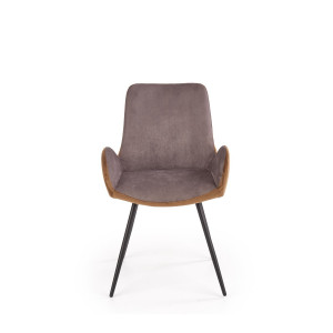 MAGNOLIA modern karfás étkezőszék - szürke/barna