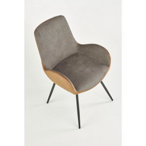 MAGNOLIA modern karfás étkezőszék - szürke/barna