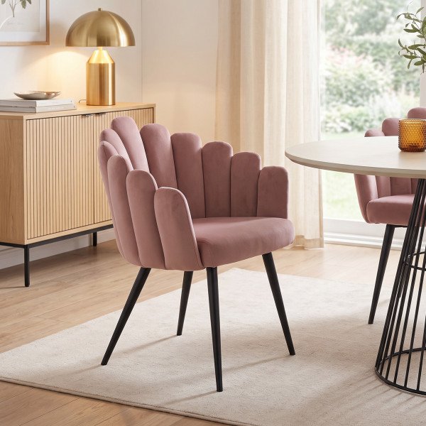 DAHLIA modern karfás étkezőszék - rózsaszín