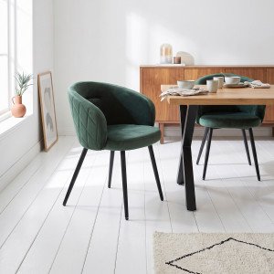 HALO modern karfás étkezőszék - sötétzöld HALMAR