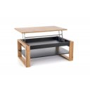 LUMEN dohányzóasztal  tölgy / fekete - 114cm