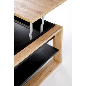 LUMEN dohányzóasztal Artisan tölgy / fekete Asztal