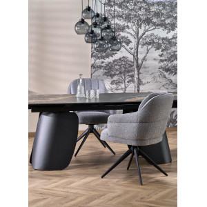 VARELLI bővíthető étkezőasztal 180–260 cm – fekete márvány