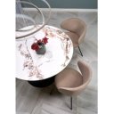 BRIXEN kerek étkezőasztal - 120 cm – fehér márvány / fekete