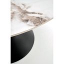BRIXEN kerek étkezőasztal - 120 cm – fehér márvány / fekete