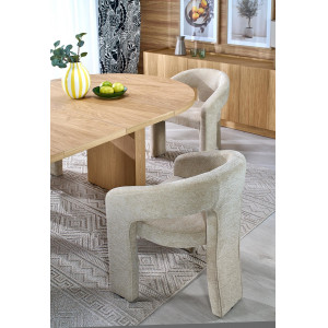 ELMWOOD bővíthető kerek étkezőasztal - 120–200 cm – természetes tölgy