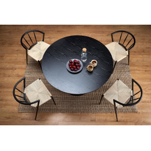 CORVEN kerek étkezőasztal - 120 cm – fekete
