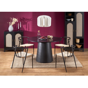 CORVEN kerek étkezőasztal - 120 cm – fekete