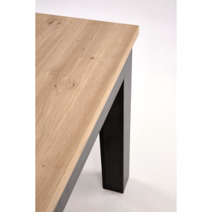 LORCEN bővíthető étkezőasztal 120–160 cm – Artisan tölgy / fekete