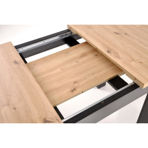 LORCEN bővíthető étkezőasztal 120–160 cm – Artisan tölgy / fekete