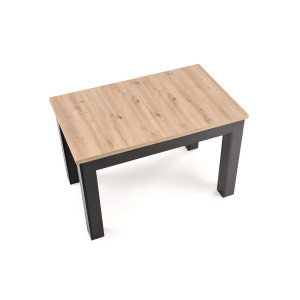 LORCEN bővíthető étkezőasztal 120–160 cm – Artisan tölgy / fekete