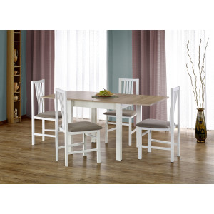BRANO bővíthető étkezőasztal 80–160 cm – Sonoma tölgy / fehér