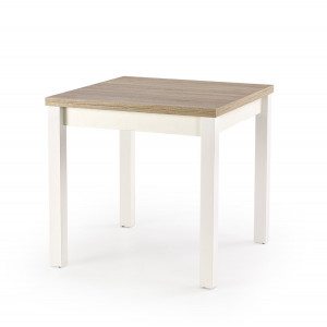BRANO bővíthető étkezőasztal 80–160 cm – Sonoma tölgy / fehér