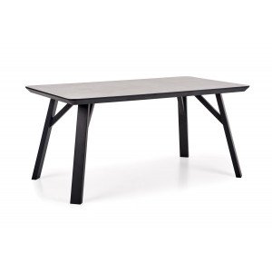 KERWIN modern étkezőasztal 160 cm – világos beton / fekete Fix étkezőasztalok