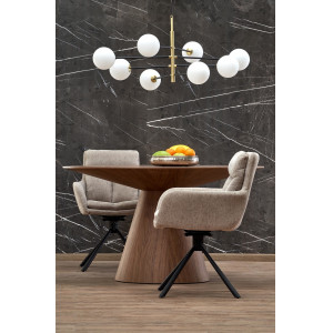 RIVERT modern kerek étkezőasztal - 136 cm – dió