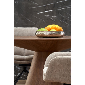 RIVERT modern kerek étkezőasztal - 136 cm – dió
