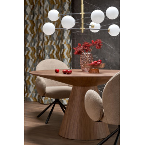 RIVERT modern kerek étkezőasztal - 136 cm – dió