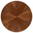 LORVIK modern kerek étkezőasztal 130 cm – dió / fekete