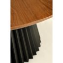 LORVIK modern kerek étkezőasztal 130 cm – dió / fekete