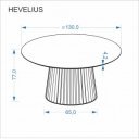 LORVIK modern kerek étkezőasztal 130 cm – dió / fekete