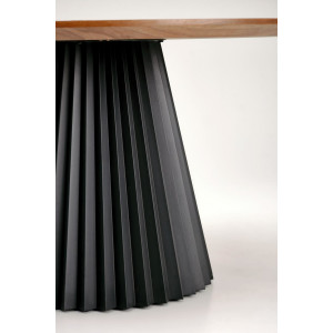 LORVIK modern kerek étkezőasztal 130 cm – dió / fekete