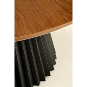 LORVIK modern kerek étkezőasztal 130 cm – dió / fekete