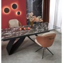 SALVINO bővíthető étkezőasztal 180–260 cm – fekete márvány / fekete