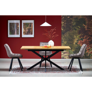 TREVISO bővíthető étkezőasztal 120–160 cm – tölgy / fekete
