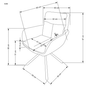 SEVRIN modern forgatható étkezőszék - bézs