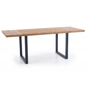 MONTELLO bővíthető étkezőasztal 126–206 cm – tölgy / fekete Fix étkezőasztalok