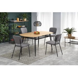VALEN étkezőasztal 160 cm – tölgy / fekete Fix étkezőasztalok
