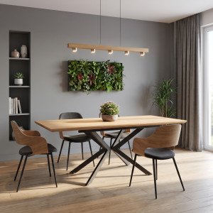 NORVIN bővíthető étkezőasztal 160–200 cm – tölgy / fekete Bővíthető étkezőasztalok