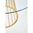 AUREN kör alakú üveg étkezőasztal 120 cm – üveg / arany