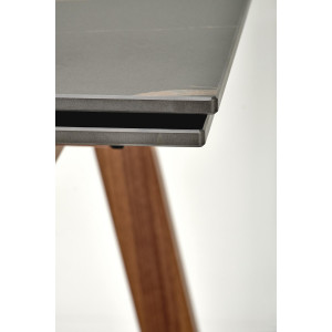 MIREL bővíthető étkezőasztal 140–200 cm – fekete márvány / dió