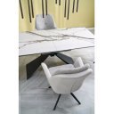 CALDER bővíthető étkezőasztal 180–230 cm – fehér márvány / fekete
