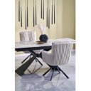 CALDER bővíthető étkezőasztal 180–230 cm – fehér márvány / fekete