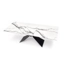 CALDER bővíthető étkezőasztal 180–230 cm – fehér márvány / fekete