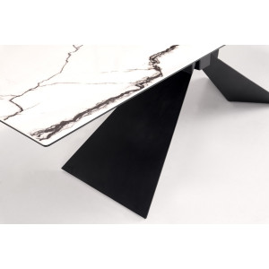 CALDER bővíthető étkezőasztal 180–230 cm – fehér márvány / fekete