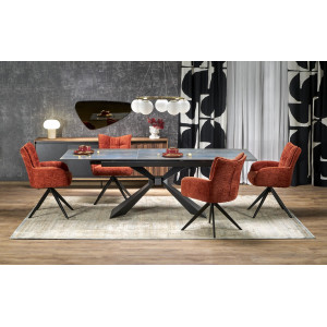 CALDER bővíthető étkezőasztal 180–230 cm – kék márvány / fekete