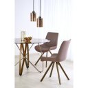 SORIEL étkezőasztal 120 cm – barna üveg / antik arany