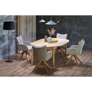 SOLVEN bővíthető kerek étkezőasztal 120–200 cm – tölgy
