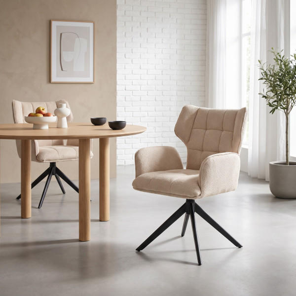 VENTARO modern forgatható étkezőszék - bézs