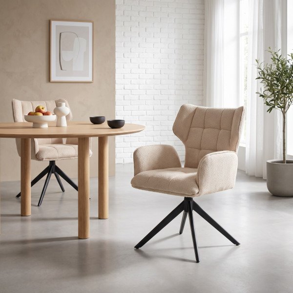 VENTARO modern forgatható étkezőszék - bézs