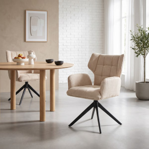 VENTARO modern forgatható étkezőszék - bézs HALMAR