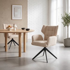 VENTARO modern forgatható étkezőszék - bézs HALMAR