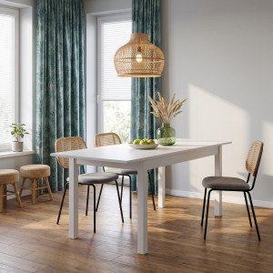 SKAREN bővíthető étkezőasztal 118–158 cm – fehér Bővíthető étkezőasztalok