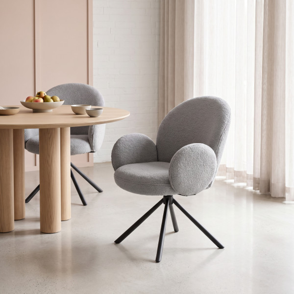 BUBBLE modern forgatható étkezőszék - szürke